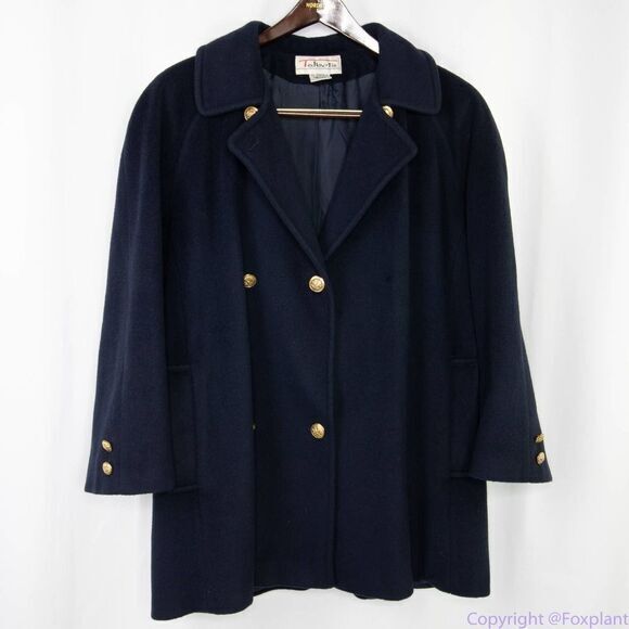 Vintage Talbots Pea Coat, USA made, wool,‎ navy blue, size 16 - Picture 6 of 16